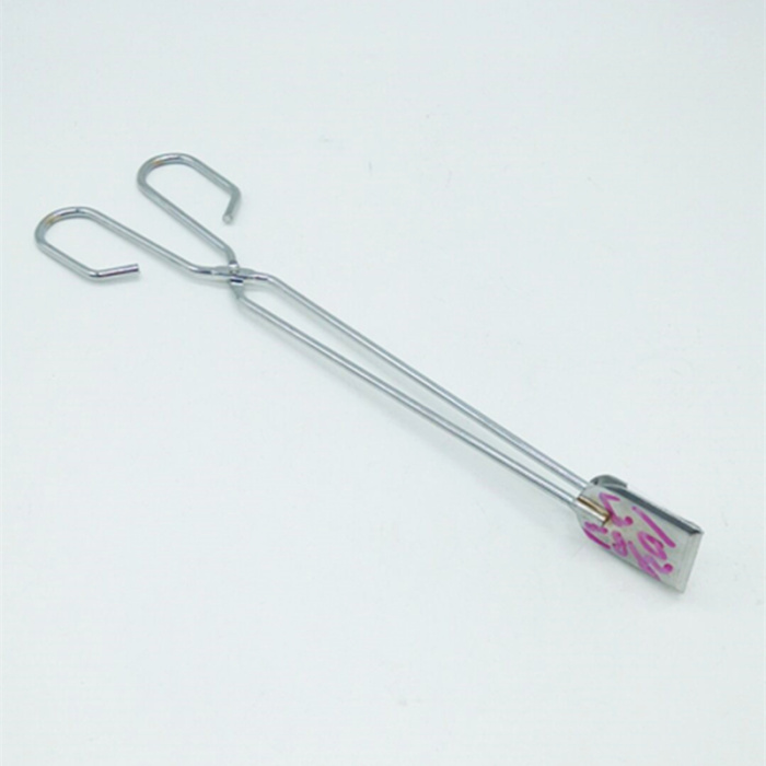 不锈钢材质中号烧烤木碳夹食品夹长30厘米户外烧烤常用加粗工具