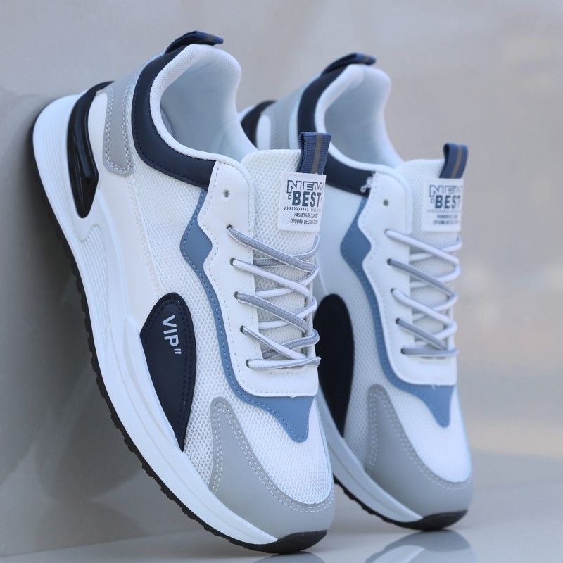 男鞋春季轻便透气鞋百搭运动鞋潮流休闲鞋软底防臭增高网面鞋子男