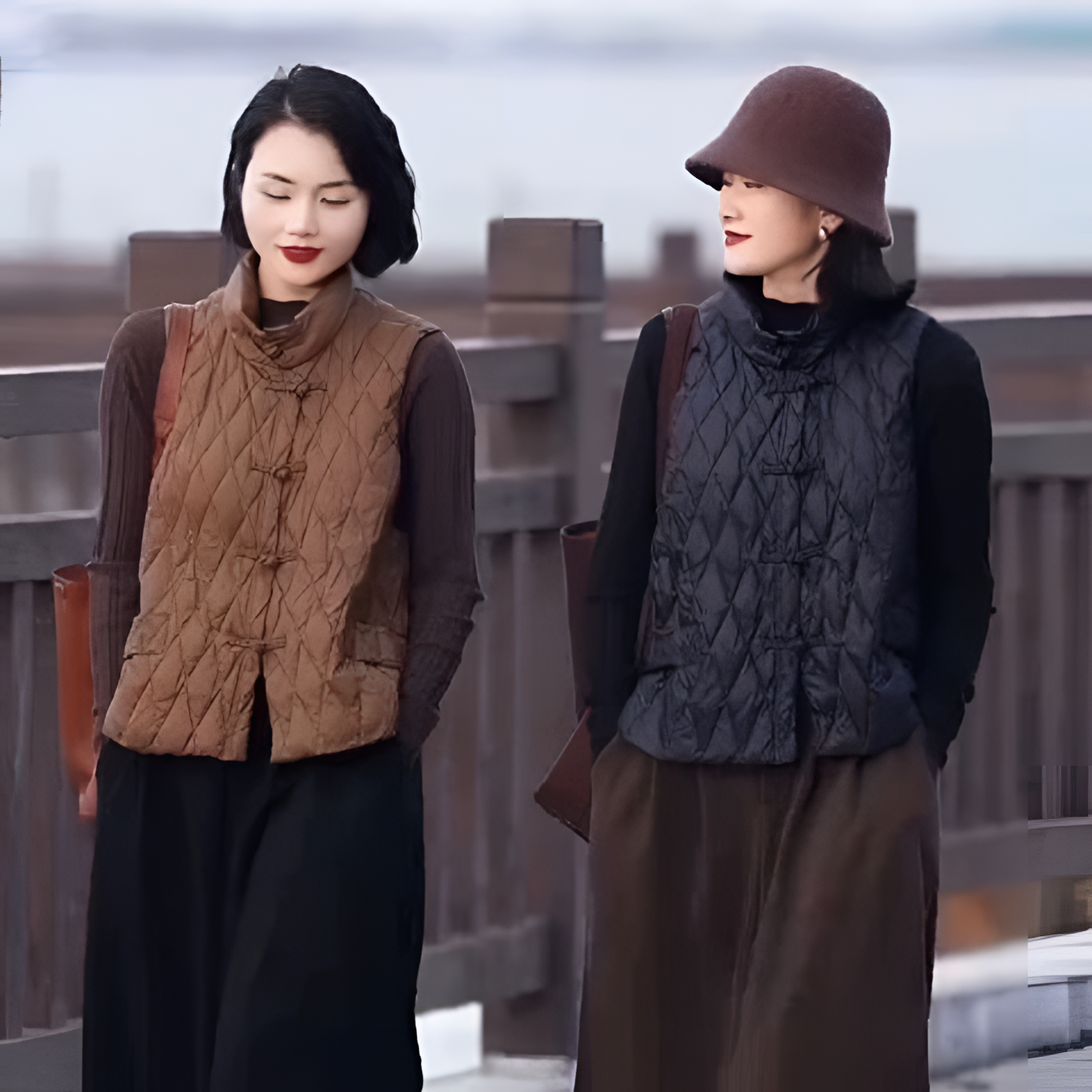 春秋冬棉马甲洋气复古盘扣年轻妈妈背心新款时尚女士马甲外套百搭