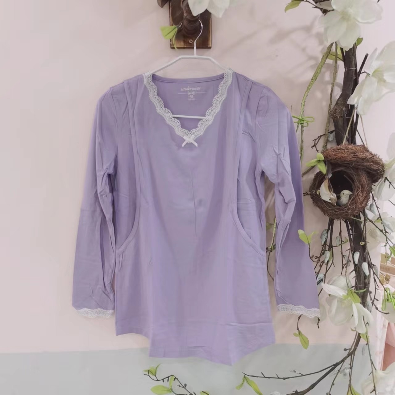 直播间专用莫代尔服棉哺乳衣保暖内衣妈妈睡衣两件套秋衣