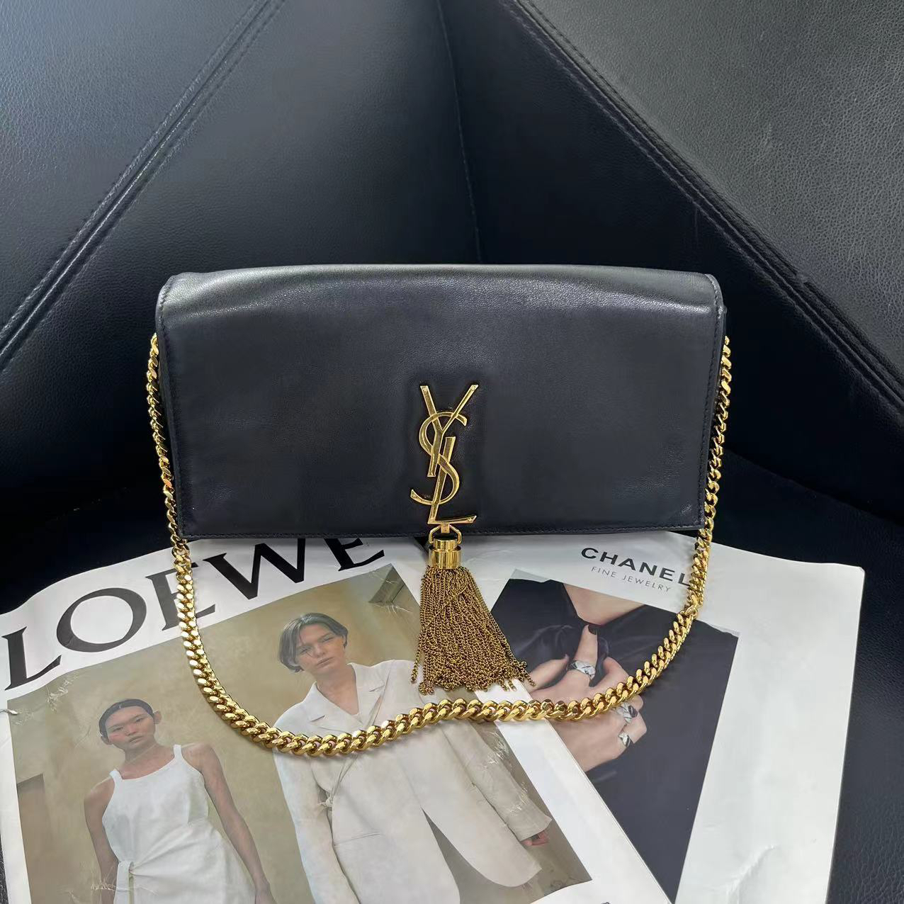 95新 YSL/圣罗兰 捐金沉珠/kate流苏腋下包