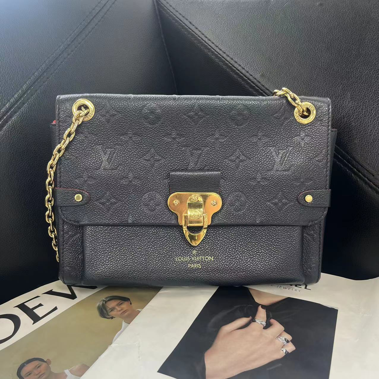 95新 LouisVuitton/路易威登 捐金沉珠/Vavin压纹链条包