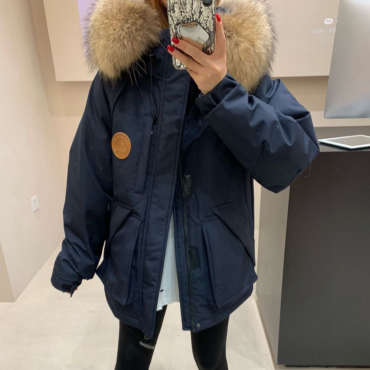 【吴姐定制】Y2415纯色带毛领男女同款冬季羽绒服