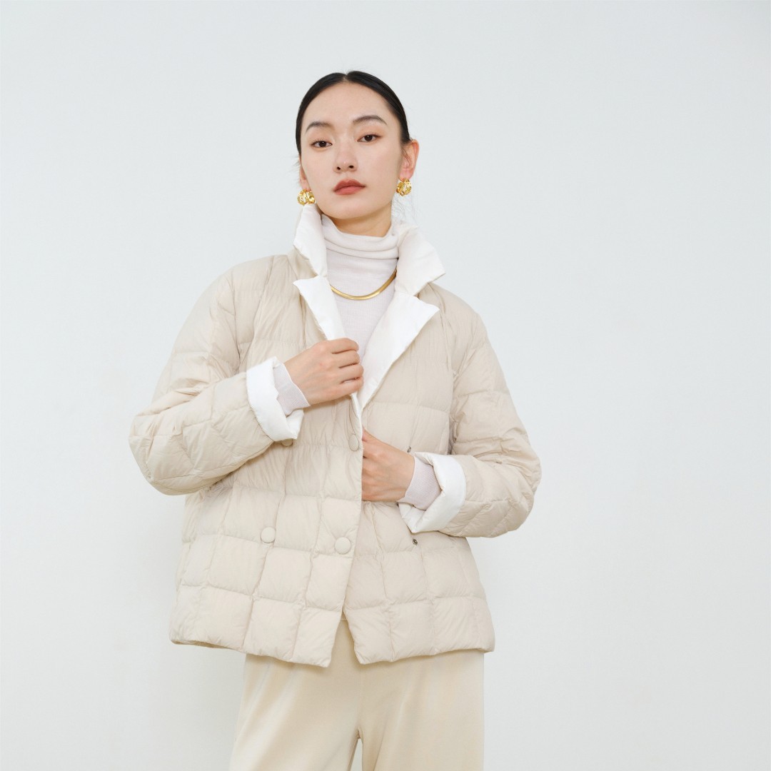 【吴姐定制】TG241 休闲短款白鹅绒羽绒服