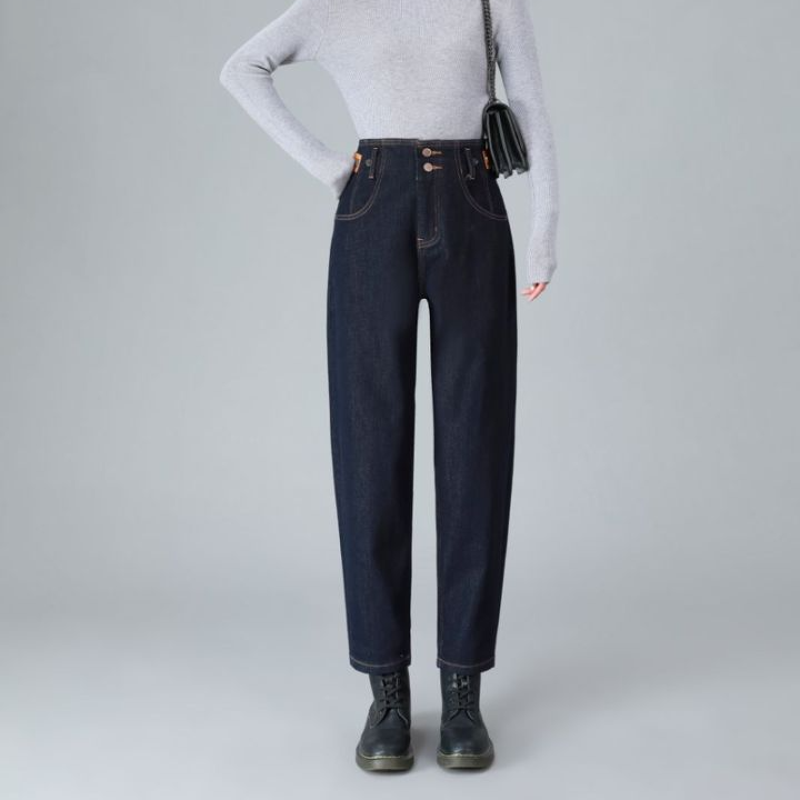 【吴姐定制】V9175M新款女士时尚休闲百搭高腰加绒直筒阔腿