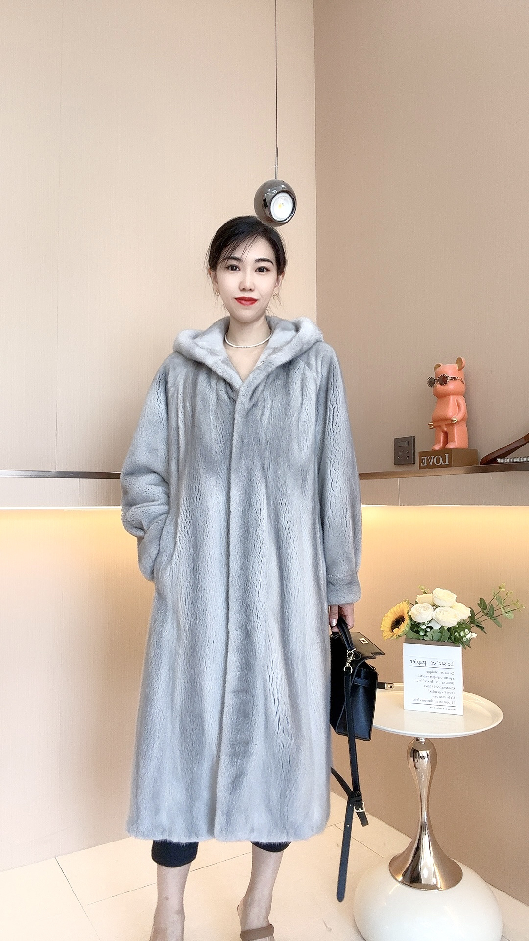 银蓝进口紫金短二母貂全抽刀连帽一米一长擦肩收口袖冬季保暖时尚