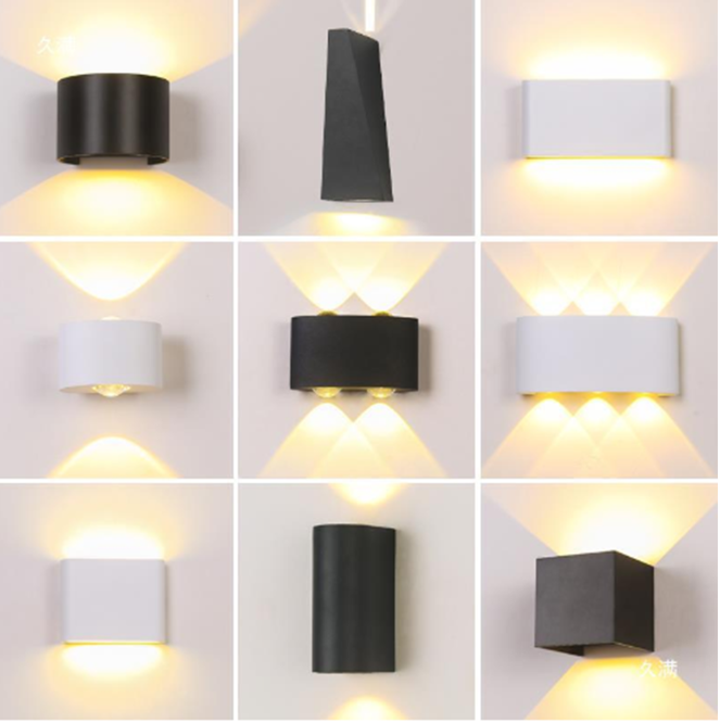 led壁灯户外现代简约外墙灯防水大门口洗墙灯射灯家用楼梯墙壁灯