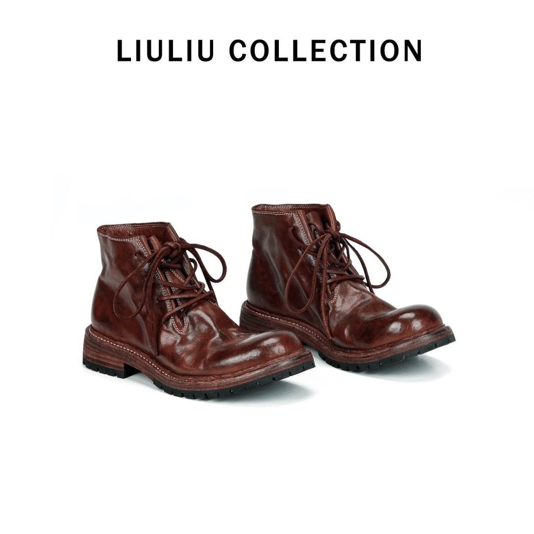 意大利进口马皮复古手工西部马丁靴沙漠靴 （断码福利no退no换）U15