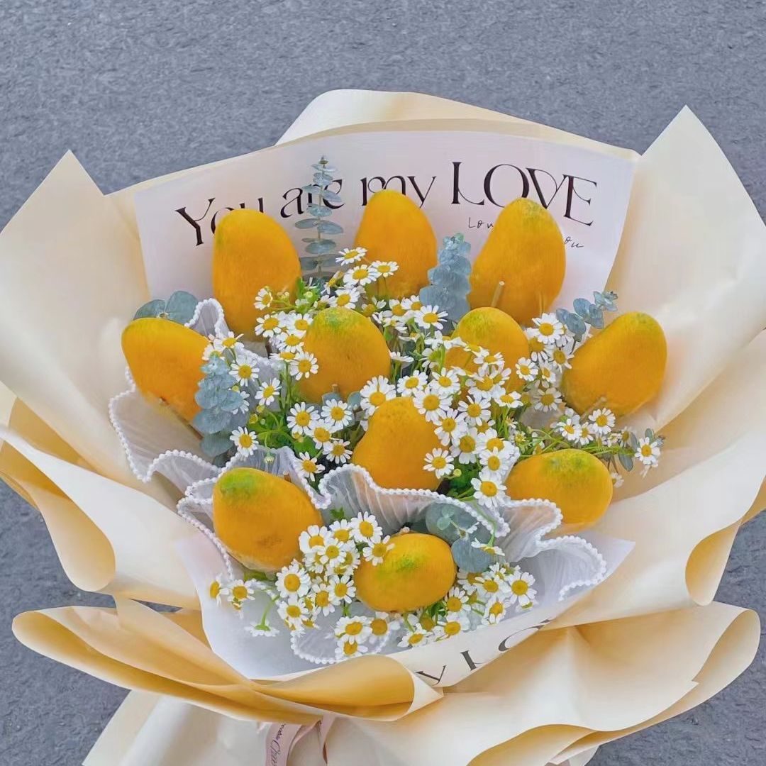 橙子芒果水果花束鲜花全国同城配送送男女朋友老婆长辈生日礼物