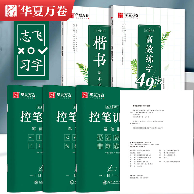 志飞习字控笔训练高效练字49法楷书基本功单子突破笔画偏旁练字帖