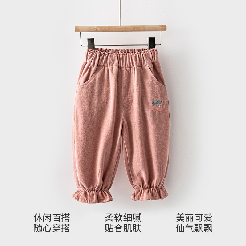 女宝宝裤子春秋款洋气小童休闲长裤1-3岁女童收脚裤秋季外穿5943