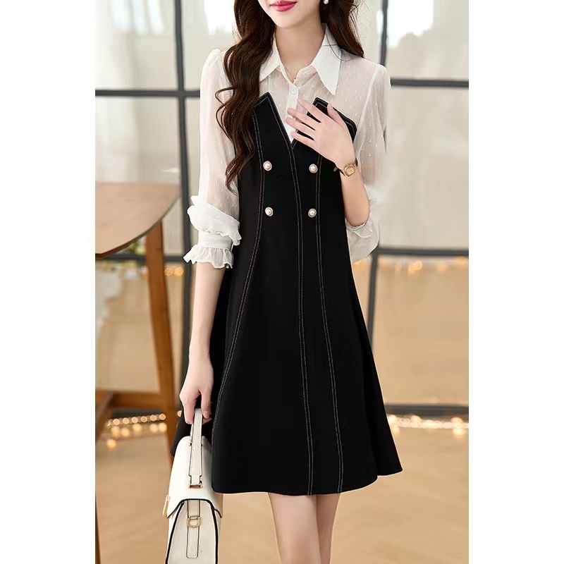 D22 气质衬衫西装连衣裙