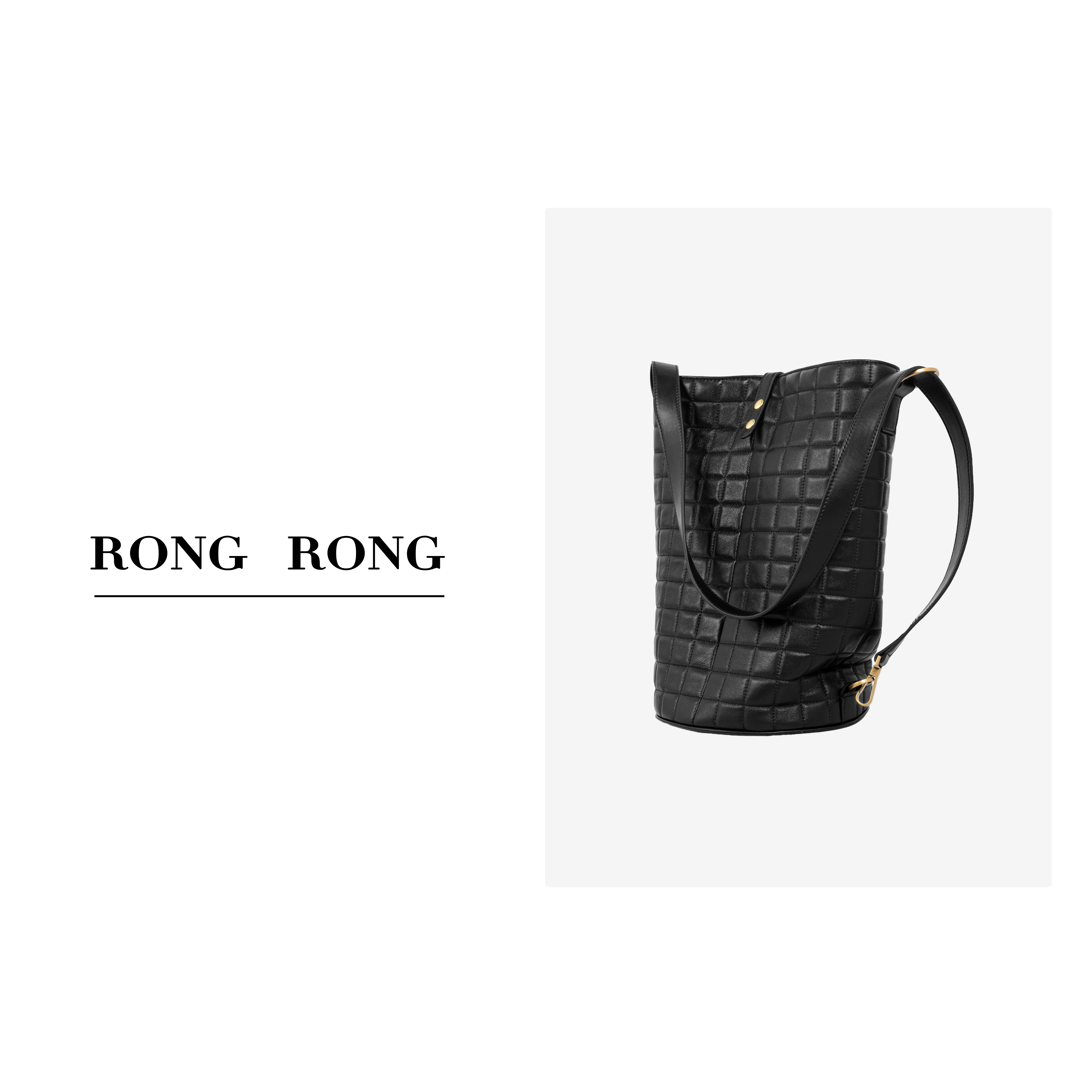 H RONGRONG 高级感羊皮水桶包SDDSS24HB002BK-4.21 BB001