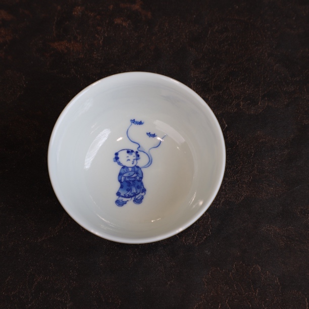 询价 景德镇高档青花茶器丰字號柴窑青花九子图主人杯