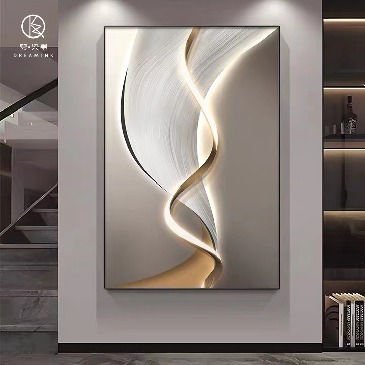 现代简约客厅装饰画抽象大气沙发背景墙挂画落地画高级感玄关壁画