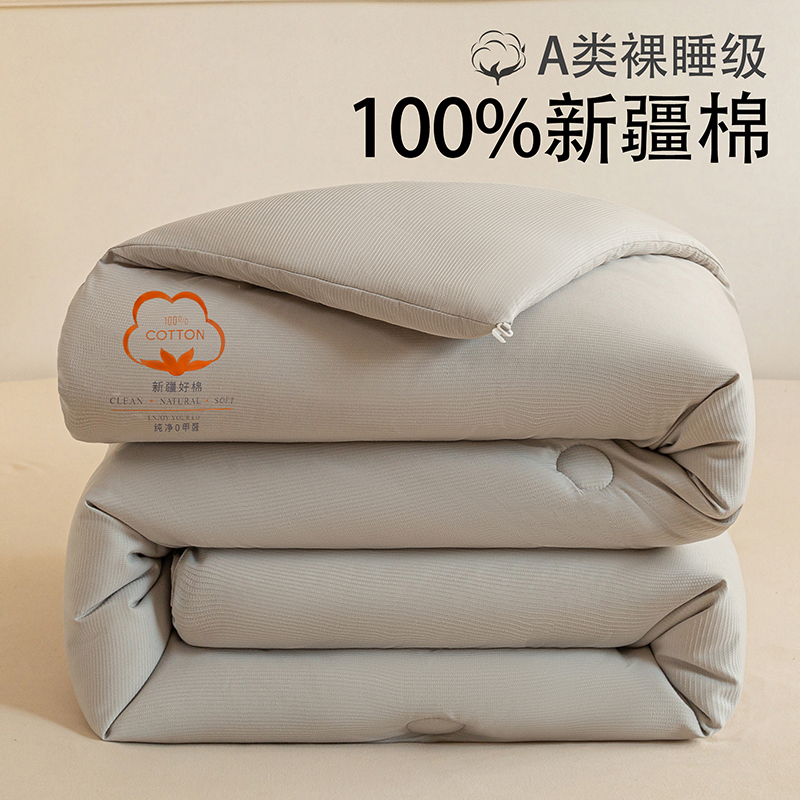 水星新款家纺网红华夫格100%棉花舒适冬被被芯二合一子母被子被芯