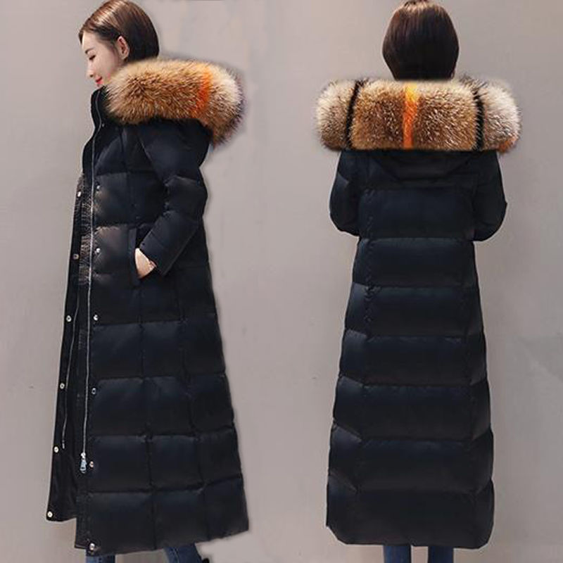 羽绒服2023新款正品爆款曲吻羽绒女士女款中长款修身过膝长