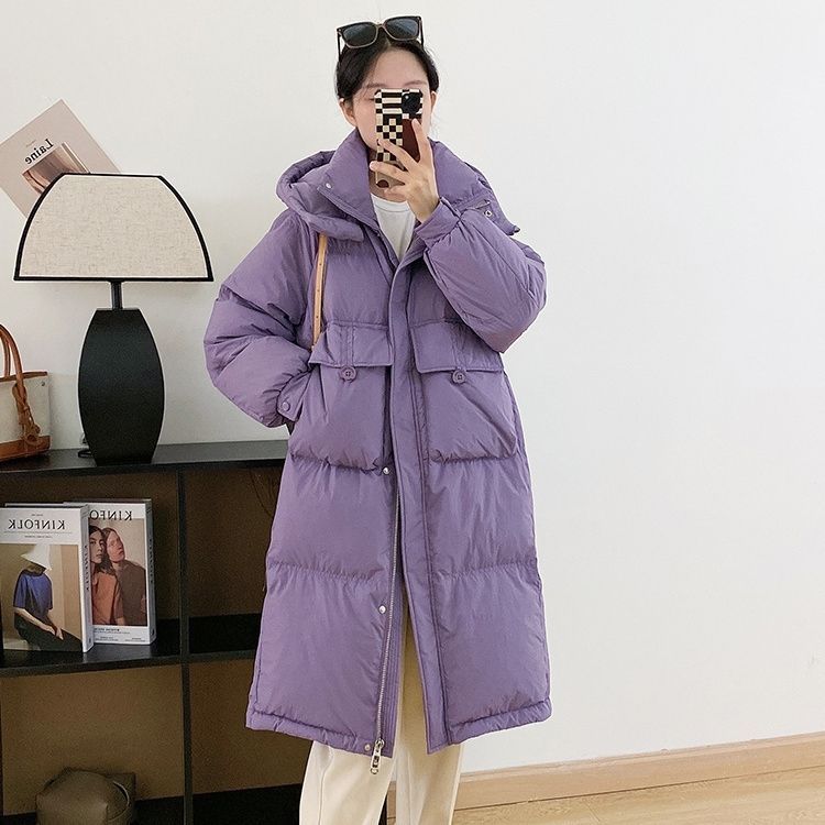 羽绒服2023新款正品爆款季装时尚宽松羽绒女士女款中长款白