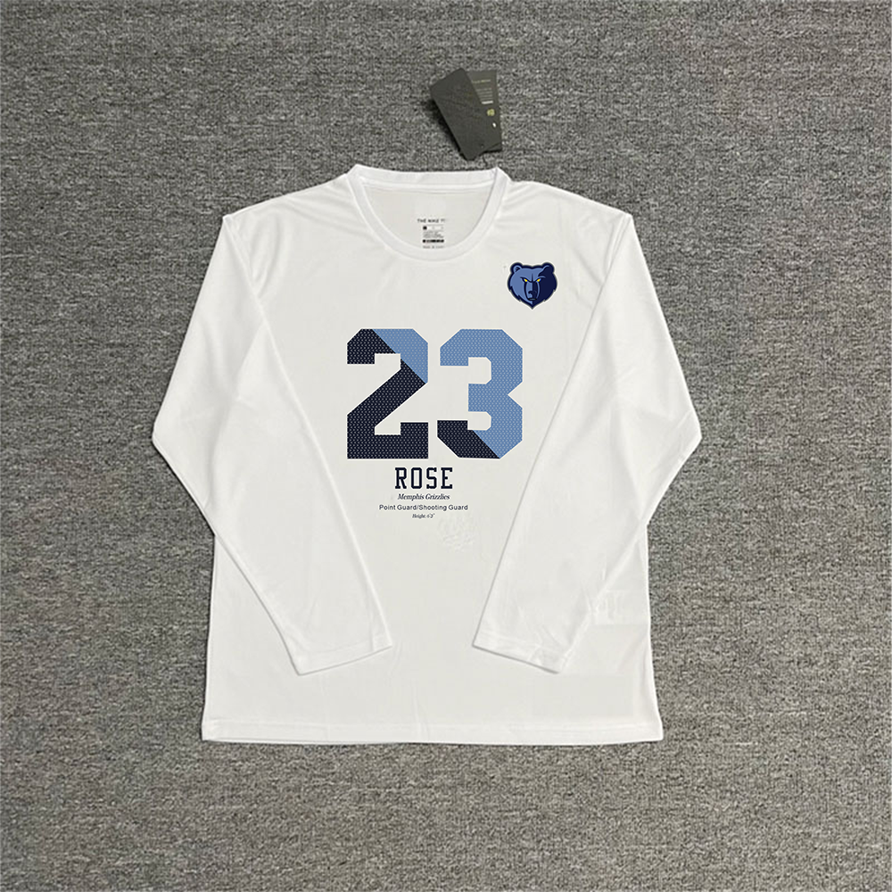 罗斯投篮服长袖公牛尼克斯灰熊帮主训练短袖美式T恤速干运动服男