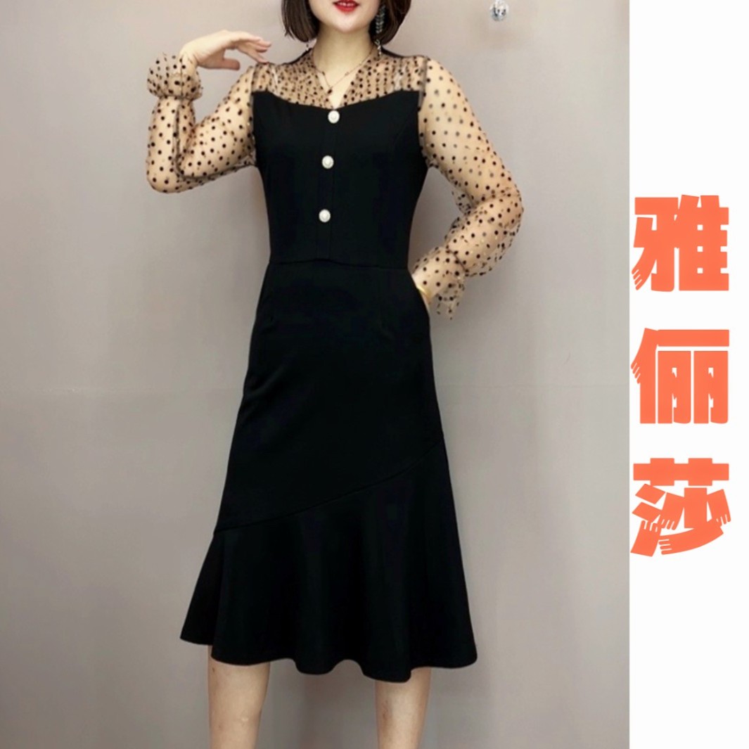 【断码清仓】气质显瘦连衣裙（有口袋.有弹性）8813