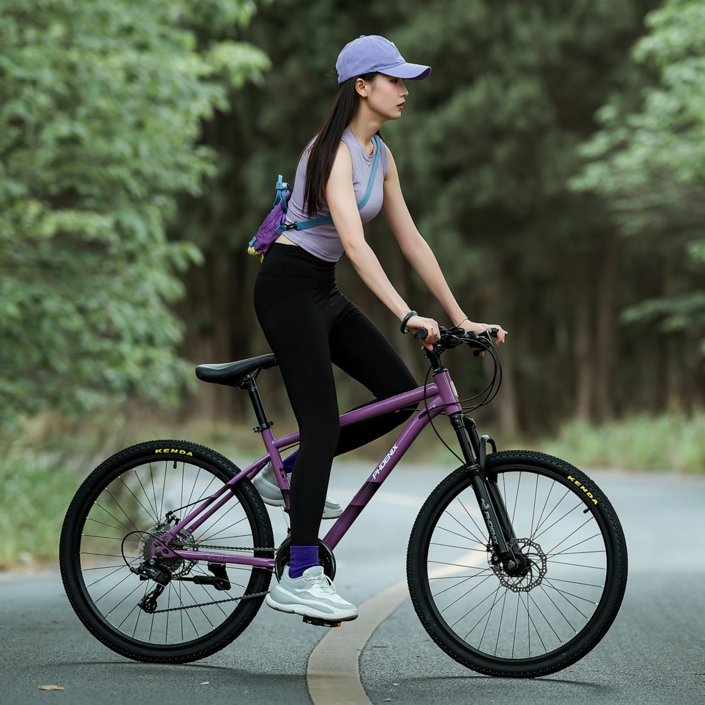 凤凰牌山地车自行车男学生女骑行轻便单车安装变速24寸26越野赛车