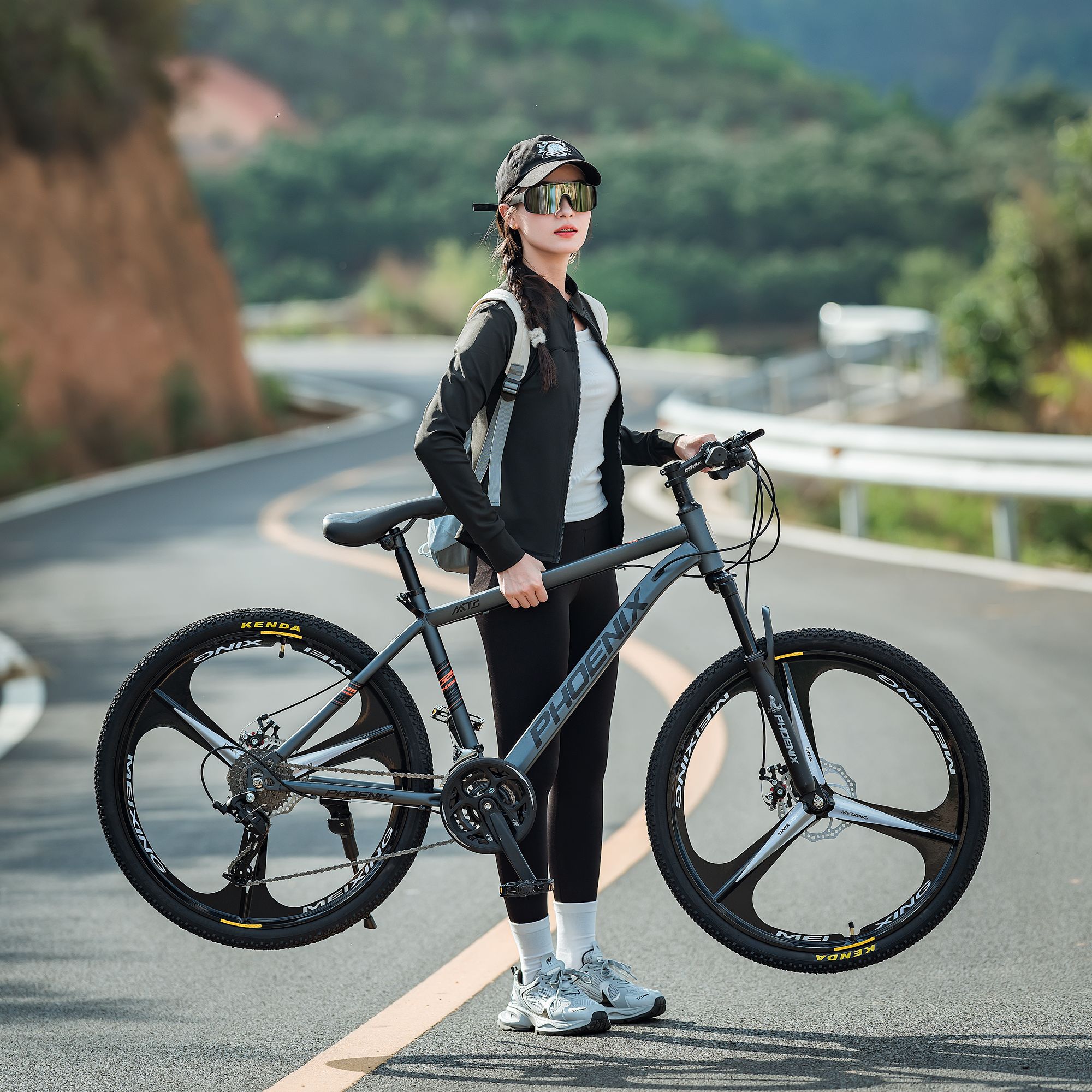 凤凰牌男女式山地自行车骑行公路赛车青少年学生成人变速单车软尾