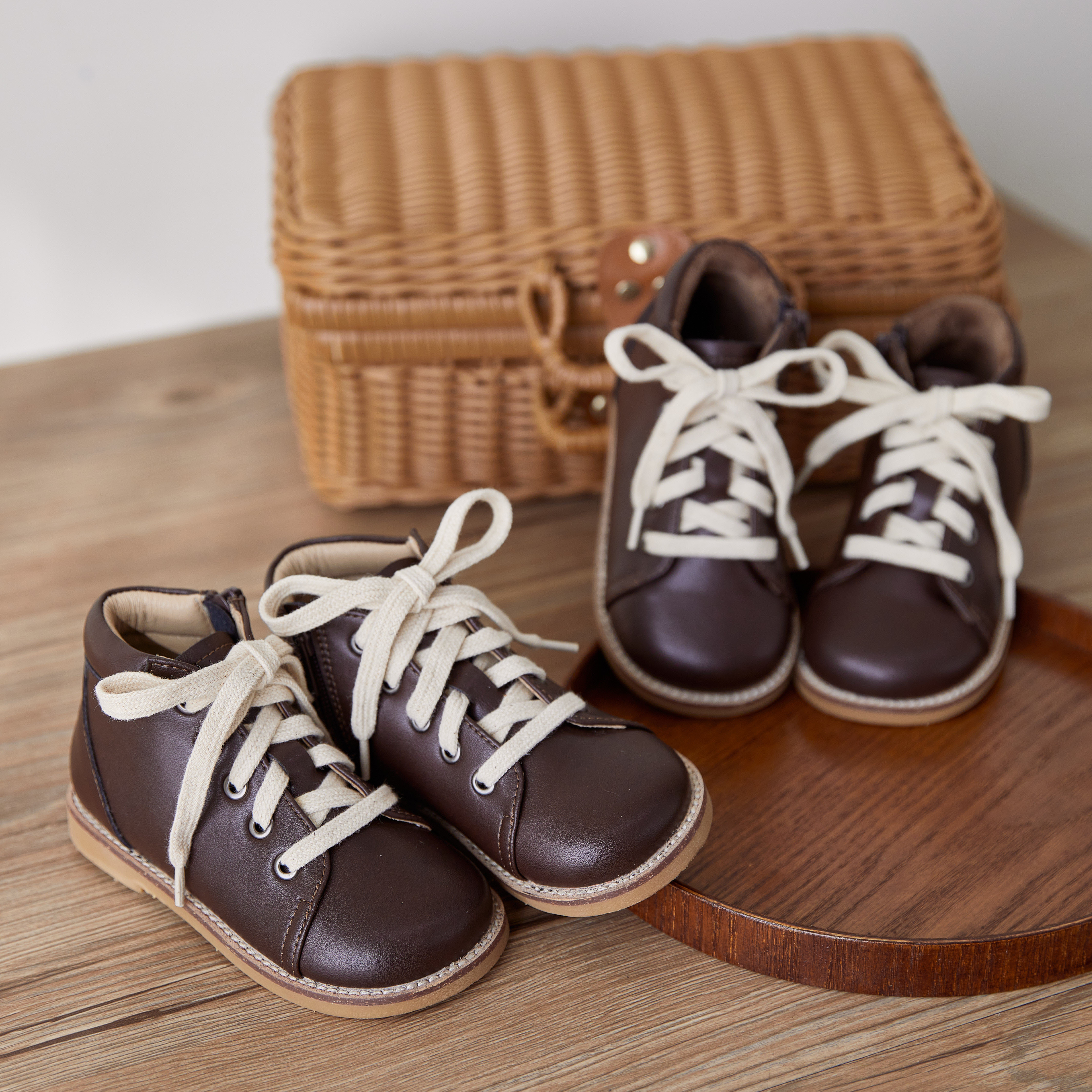 DuoReMi儿童皮靴BR2344时尚小童靴保暖加绒韩版休闲秋冬复古真皮