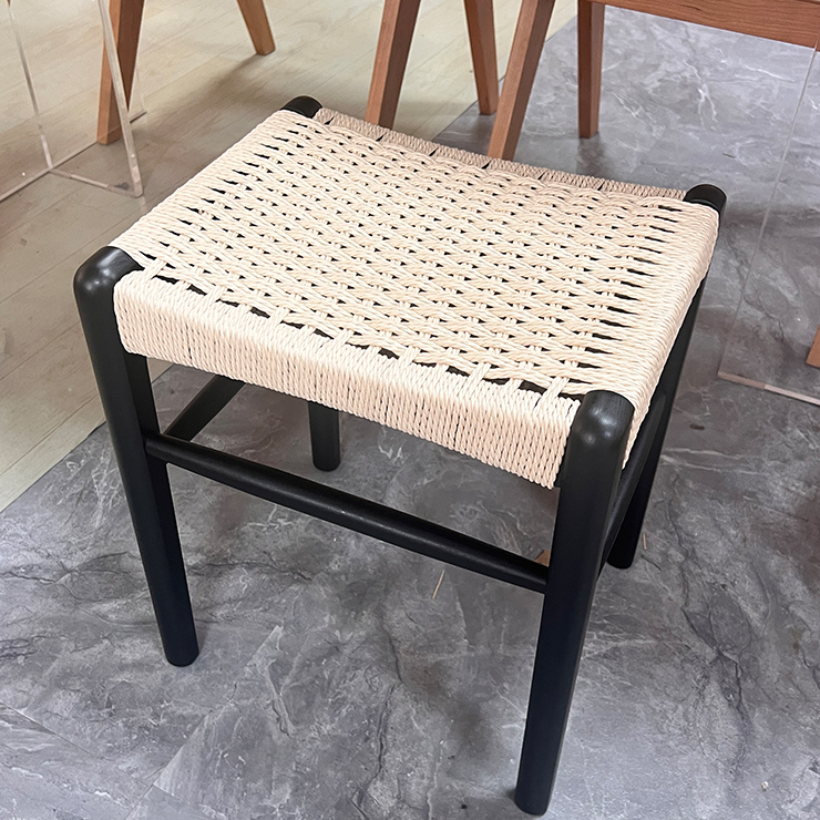 北美樱桃木编绳凳夏克凳