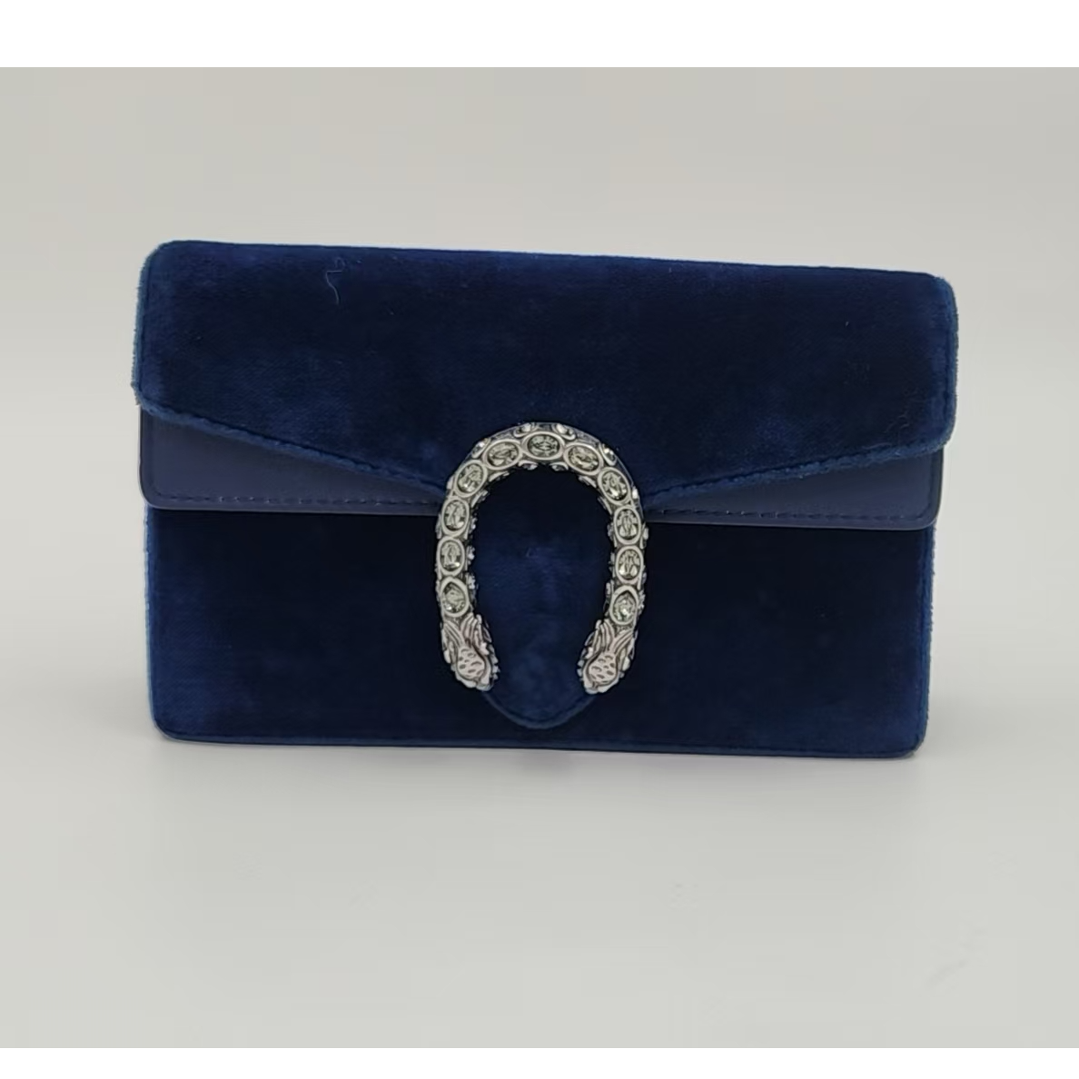 95新 GUCCI/古驰 深蓝丝绒酒神mini斜挎包/云海优选/58940