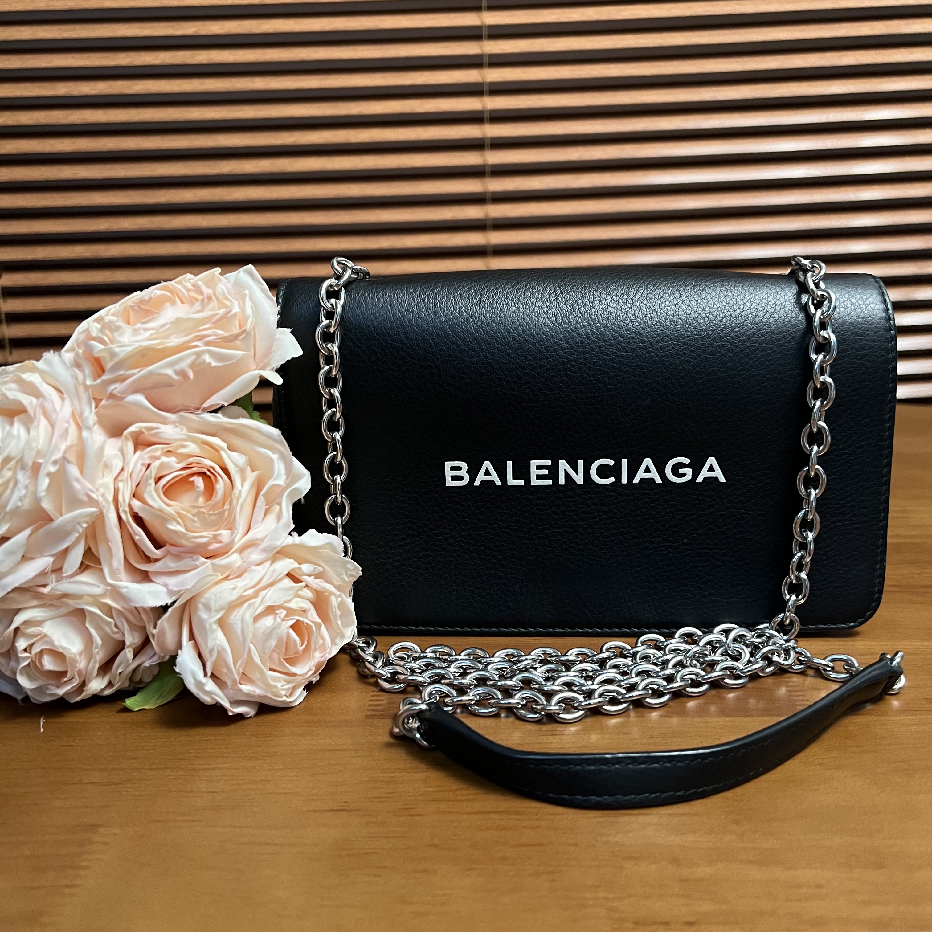 95新 Balenciaga/巴黎世家 黑色链条斜跨包/云海优选/57937