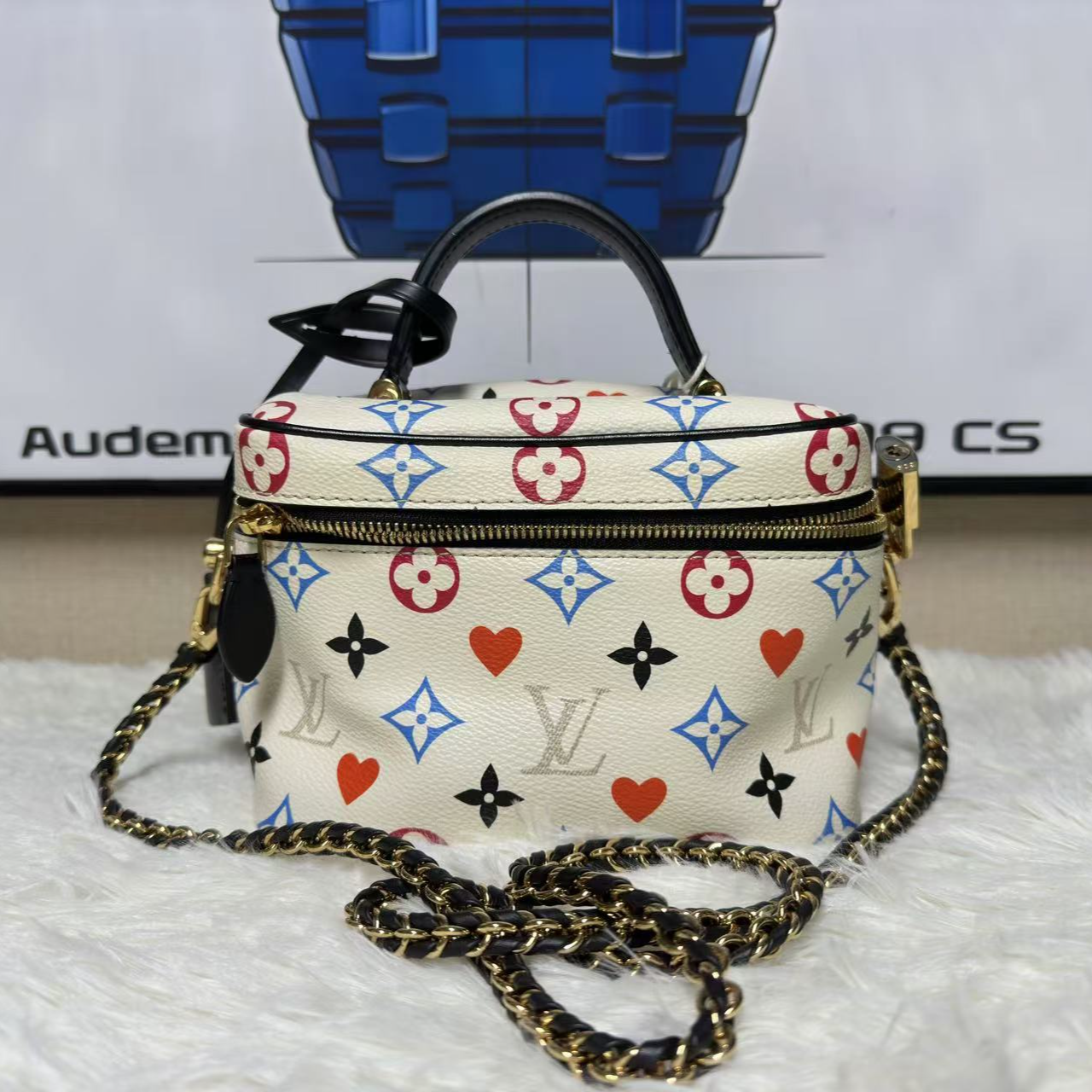 95新 LouisVuitton/路易威登 白三彩化妆盒/云海优选/58220