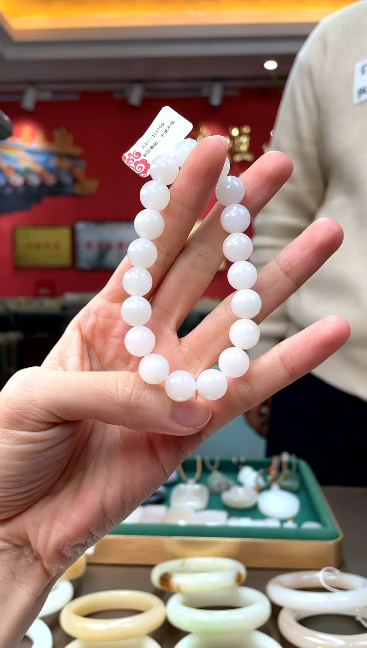 【闪购商品】和田玉手串未镶嵌白玉单圈手串