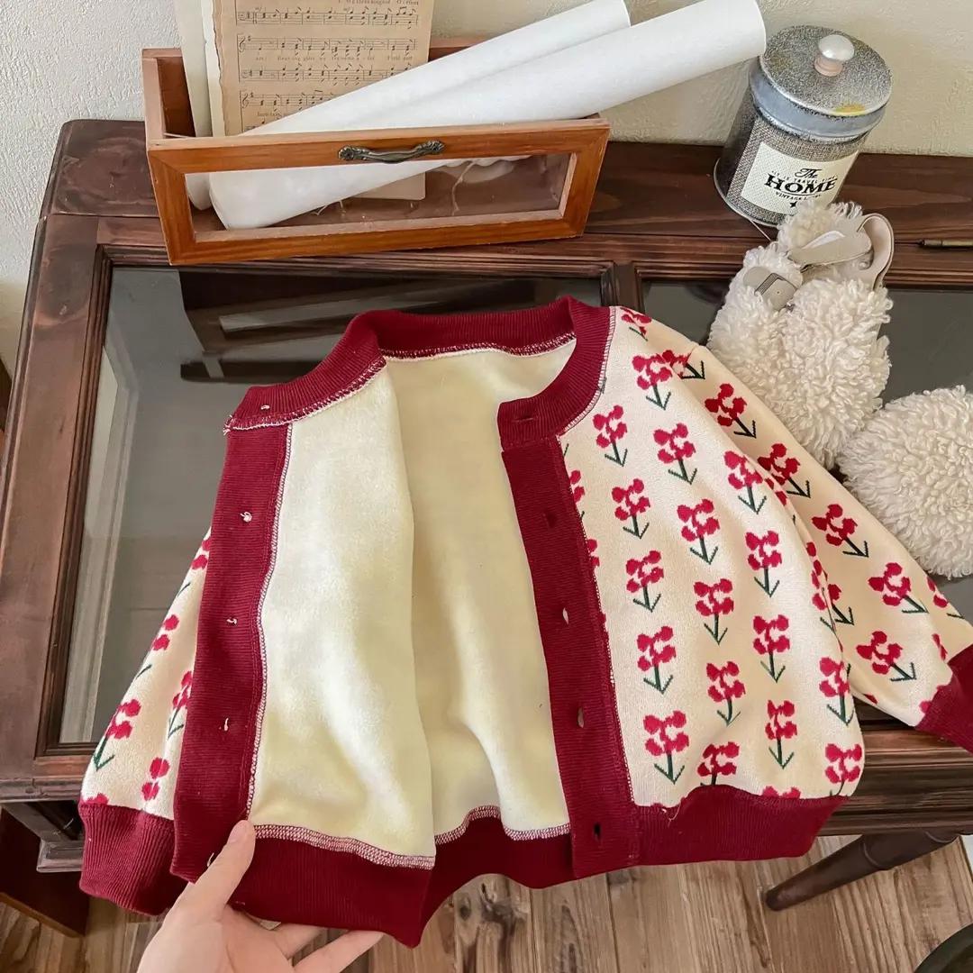 男童秋冬毛衣新款外套儿童加绒针织开衫小孩打底衫宝宝衣服