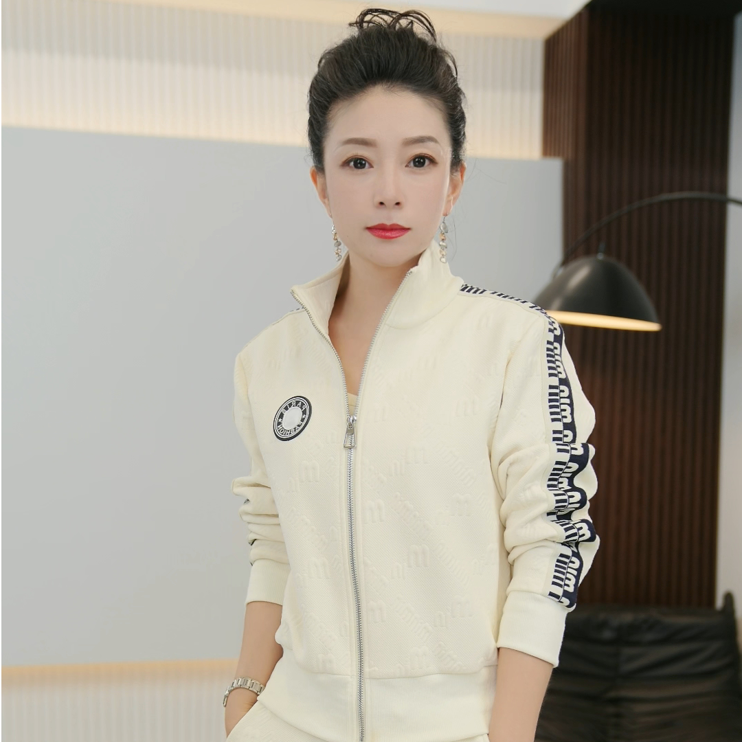 【WW】时尚链接气质新款立体拉链精致洋气显瘦运动套装2417017