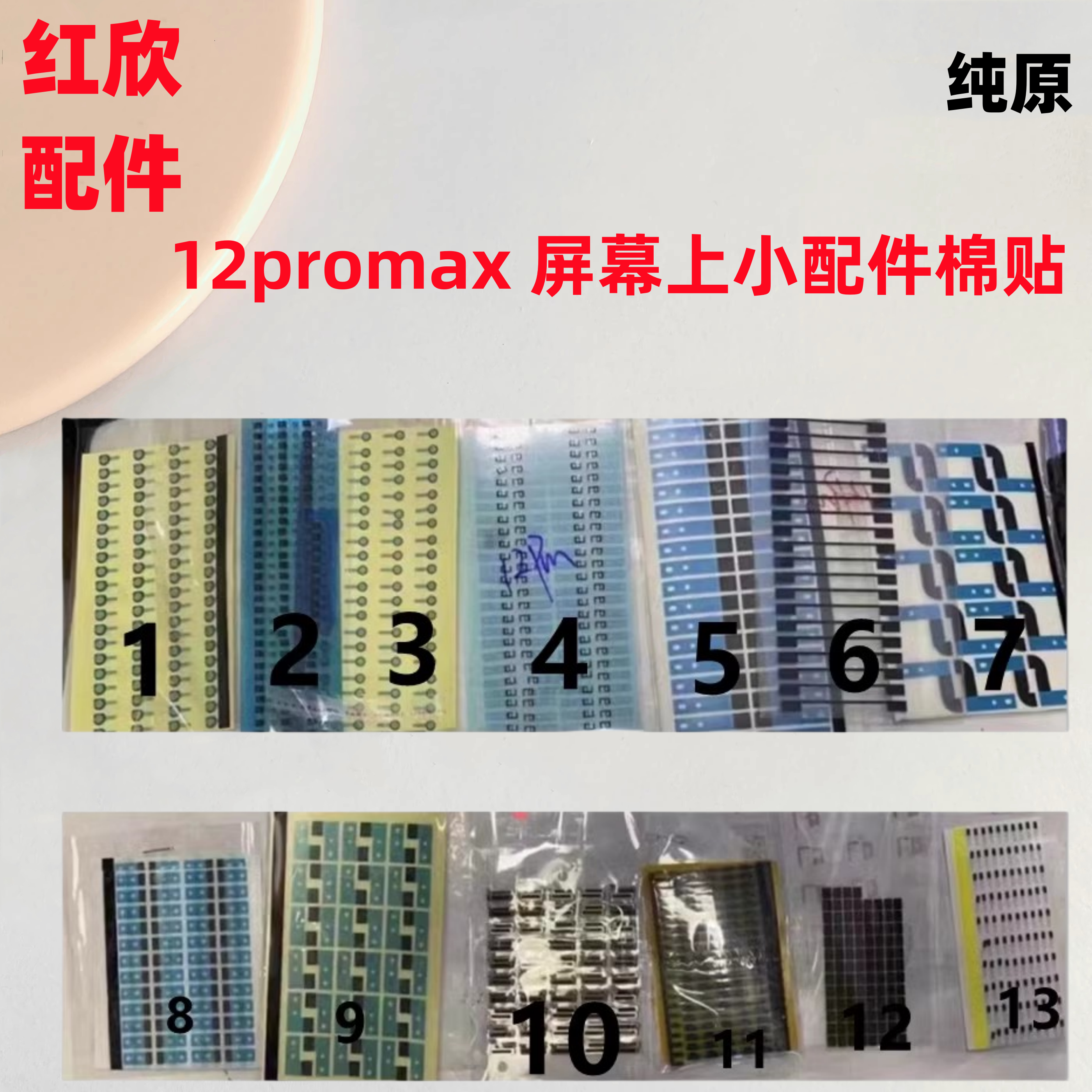 红欣适用苹果iPhone屏幕贴纸12Promax 像头棉 感应贴纸 遮光贴
