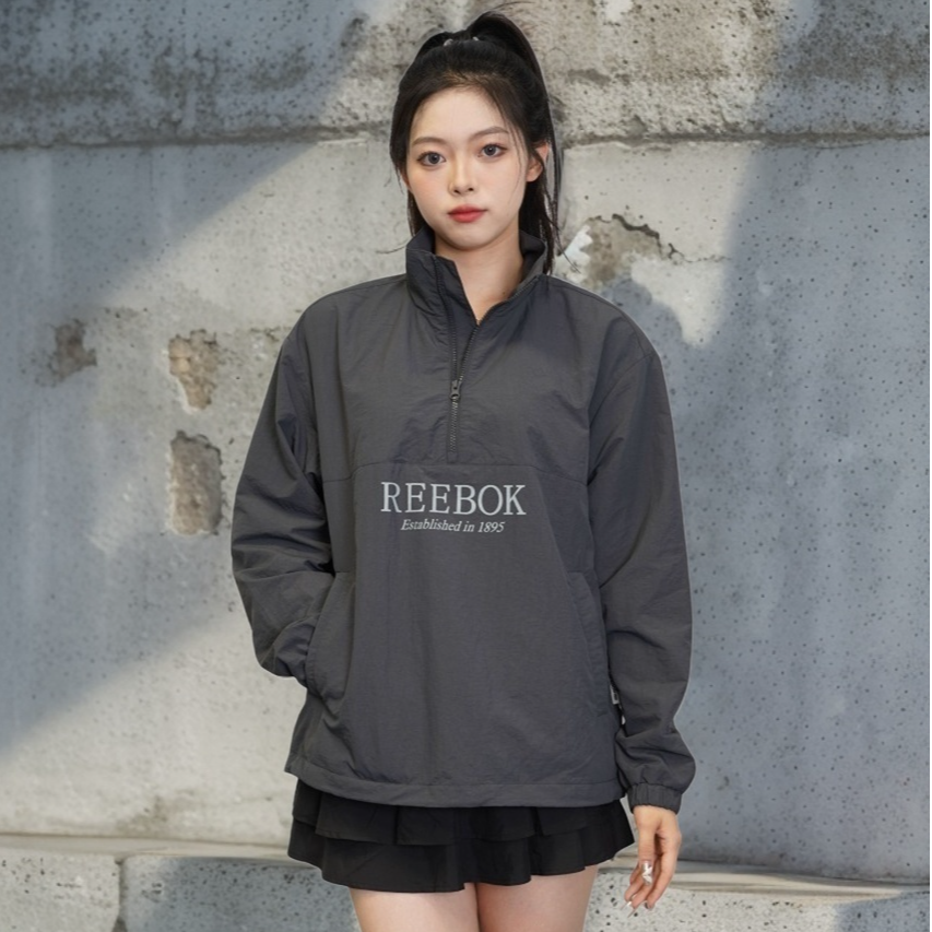 Reebok锐步2024秋季新款舒适潮流男女运动梭织套头衫 24FRM311U