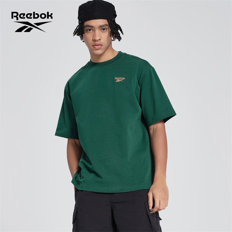 Reebok锐步官方24春夏新款男女圆领针织运动休闲时尚印花短袖T恤