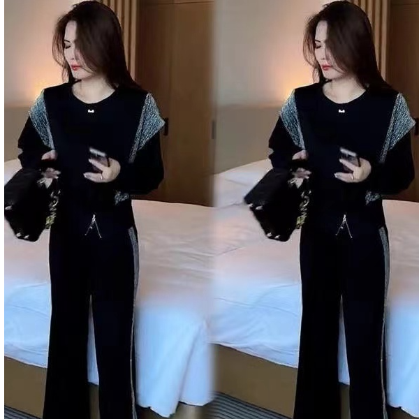 时尚时髦新款春秋季洋气女装秋装气质休闲套裤减龄两件职业套装女