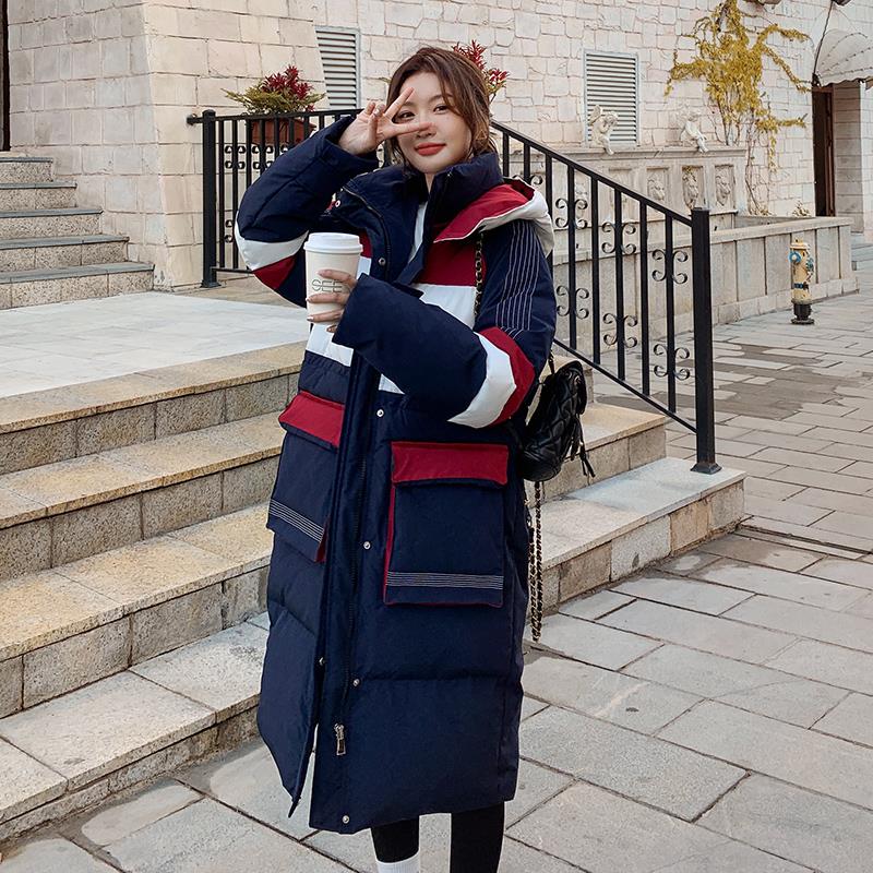 时尚炸街棉服女冬中长款过膝冬季2023新款韩版爆款加厚棉衣袄潮流