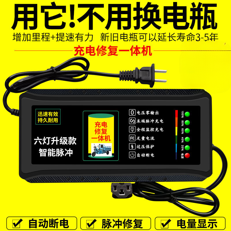 【小扬哥推荐】自动断电两轮三轮电动车电瓶车充电器48V60V72V电