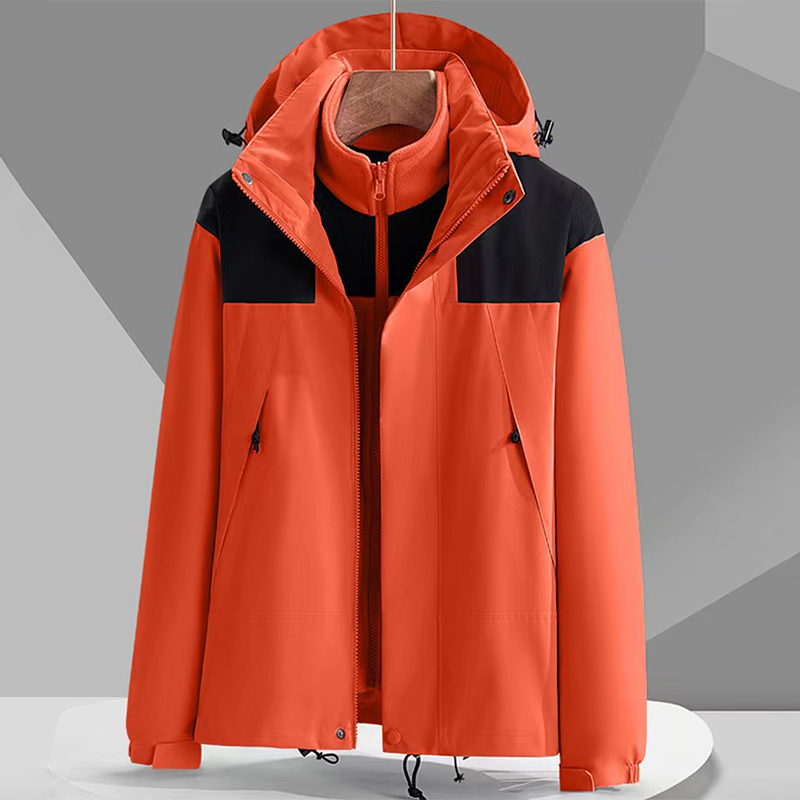 HH家冲锋衣户外三合一可拆卸加绒加厚两件套防风防水登山服男