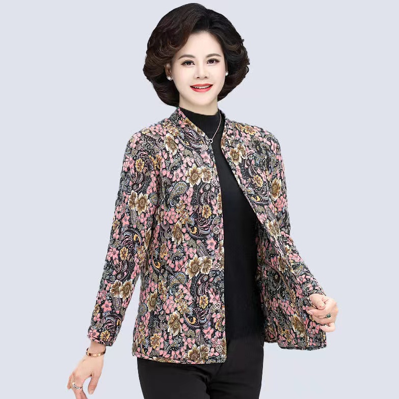 【反季】中老年加厚碎花棉袄保暖加肥加大妈妈花棉袄冬季长袖