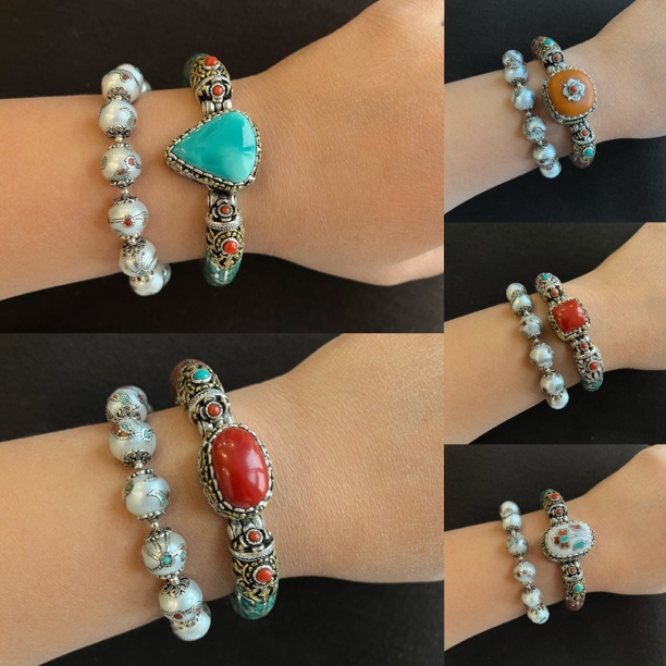 925银手镯 中古vinegar 国外回流手镯复古民族风简约优雅手镯