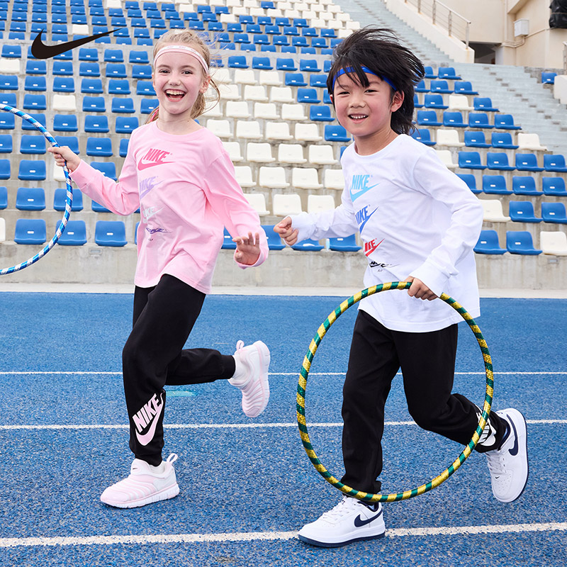 Nike耐克童装男女童秋印花圆领长袖套装NKN-EE-J393