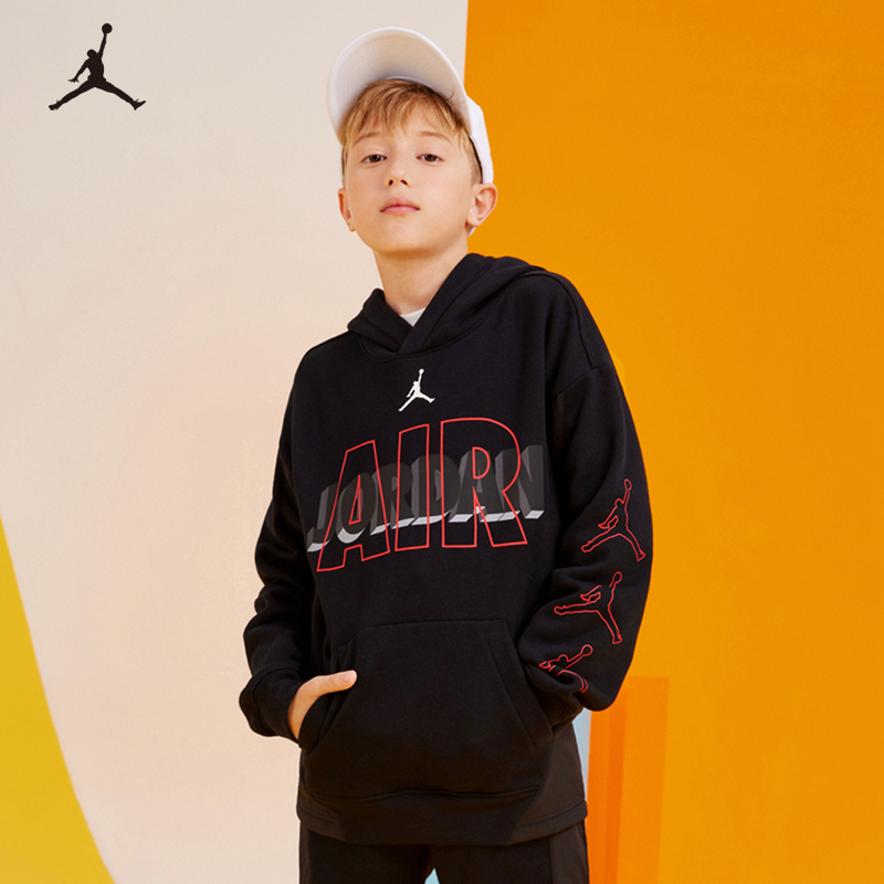 【奥莱专属】AIR JORDAN童装男童卫衣秋季新款运动连帽潮卫衣B767