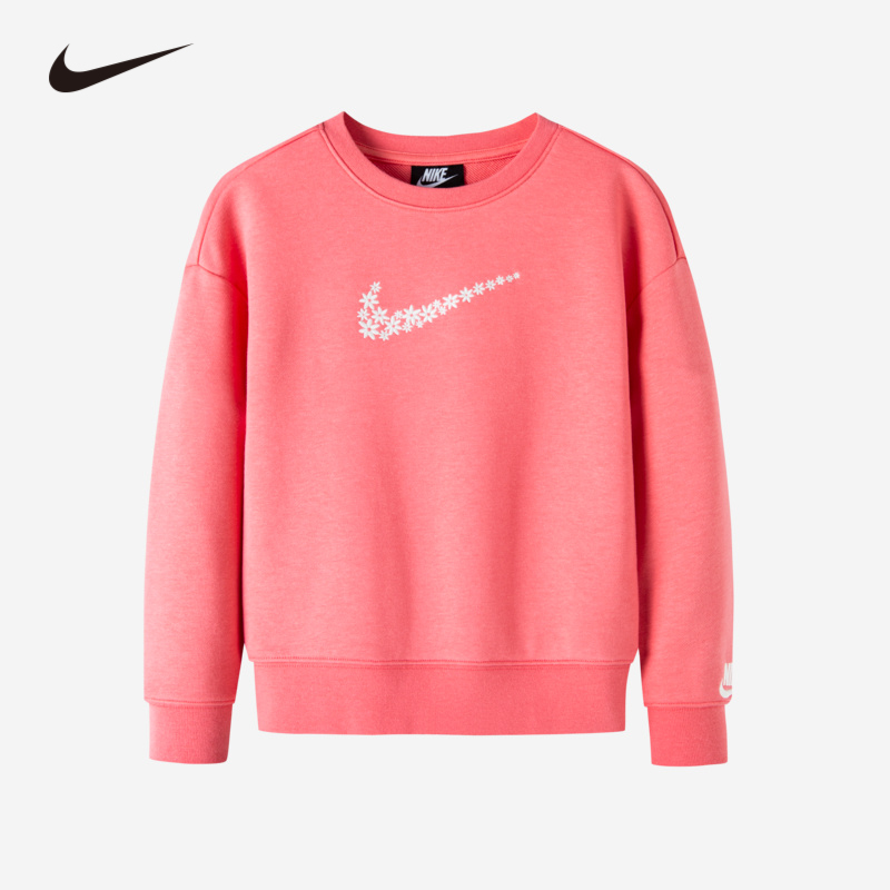 Nike耐克宽松情侣圆领童装女装春季休闲套头无帽卫衣NKG-FW-J045
