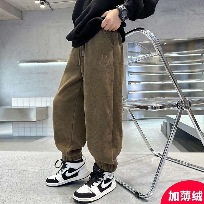 男童秋装裤子新款加绒加厚时髦男孩秋款休闲裤【MD】C3155