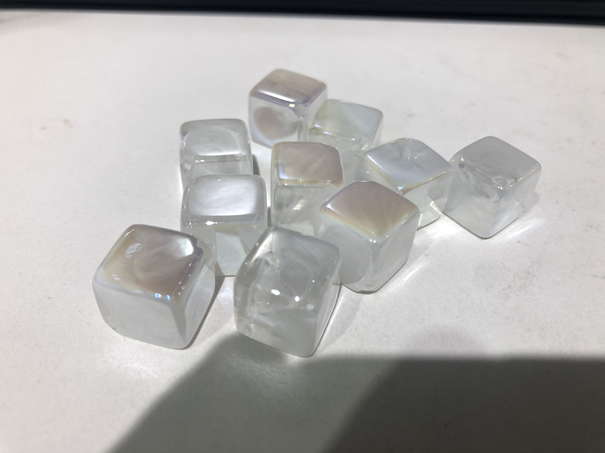 【海家新款】马贝云雾珠直孔方块手工diy饰品配件