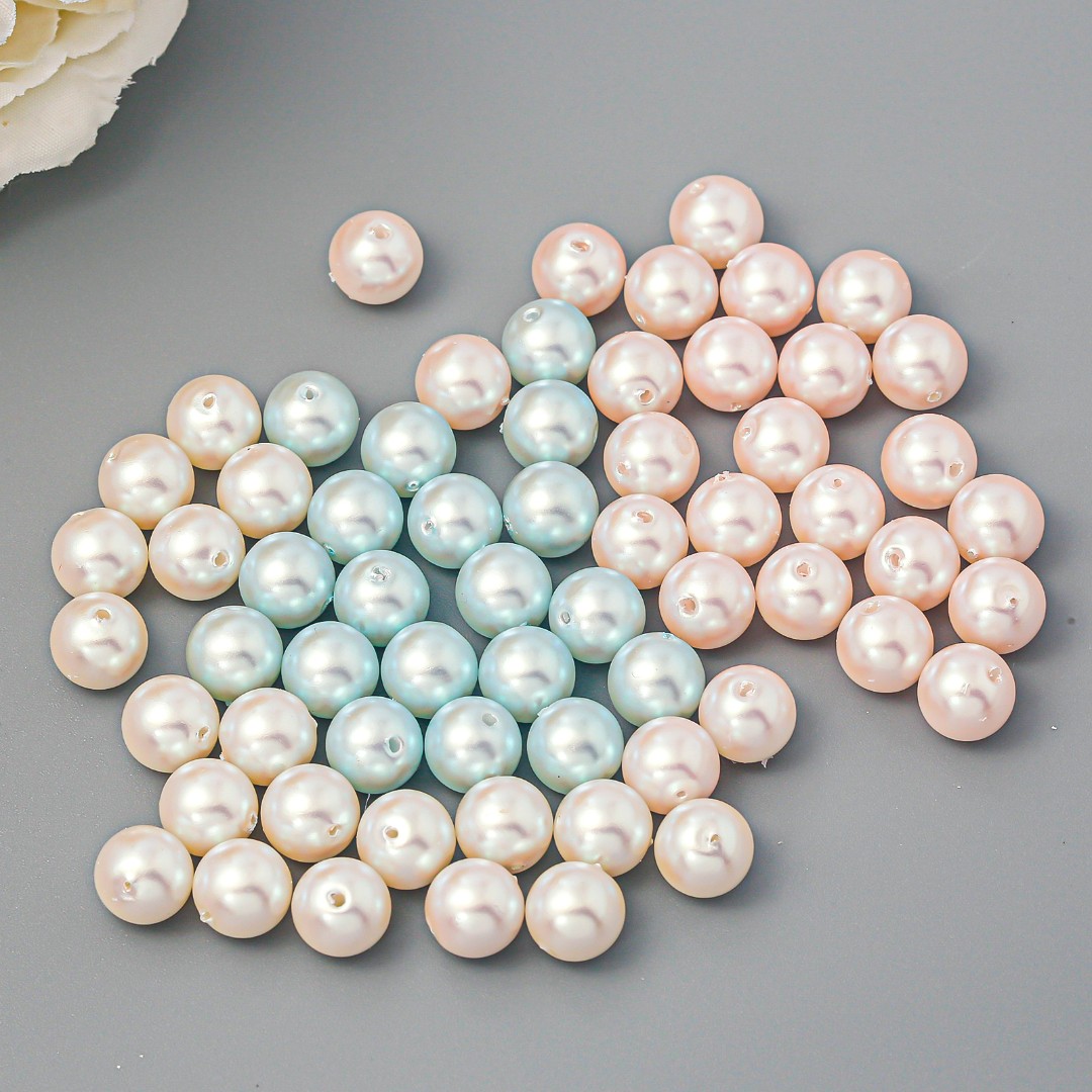 X【海家】炫彩韩珠直孔通孔圆珠手工DIY饰品配件串珠