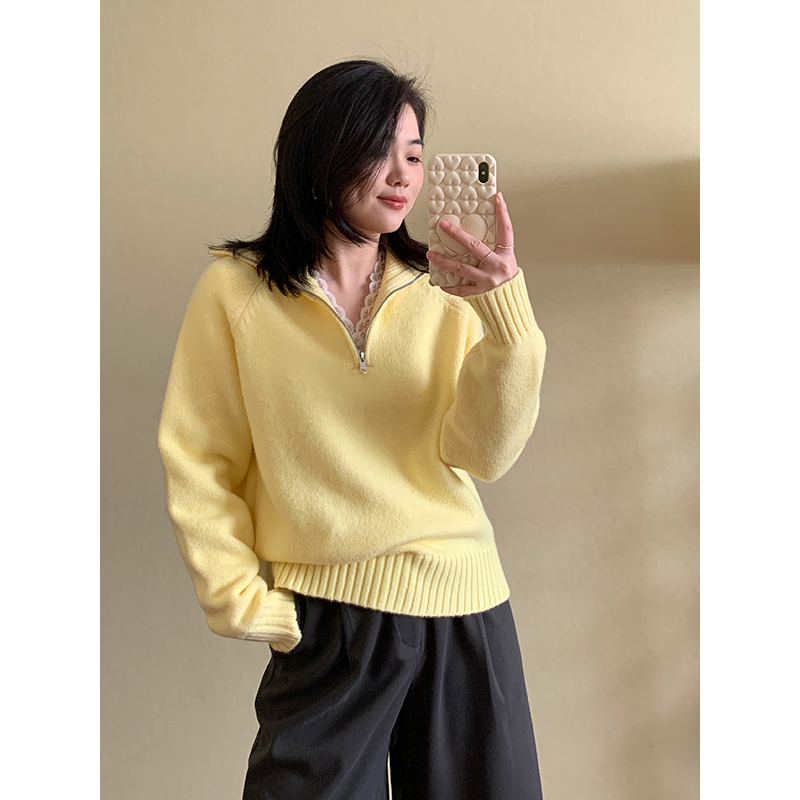 【现货清仓】花总吖【航海家2.0】拉链翻领毛衣R423Z10308